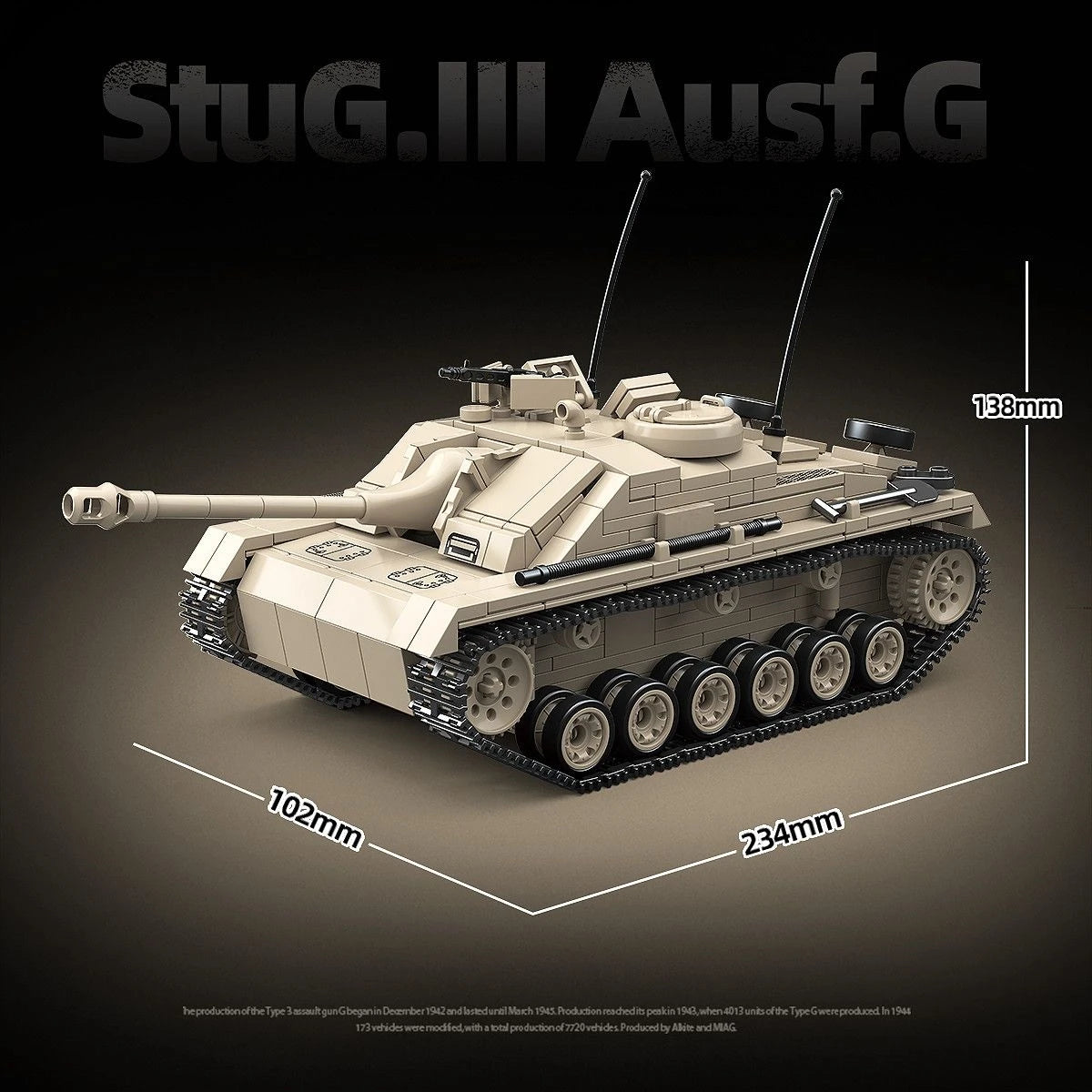New all-crown product 100307 - West German Type III - Assault Gun G-Type Tank Building Toy for  as a Gift