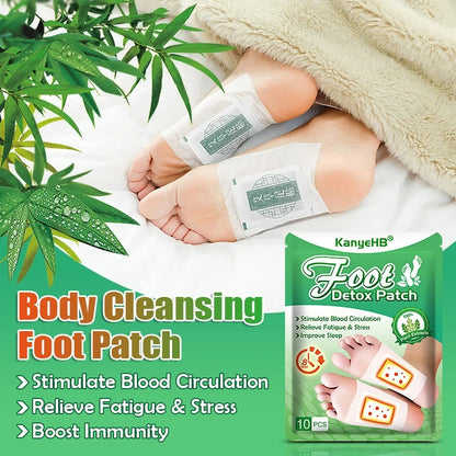 Detox Foot Patches 10/20 PCS Deep Cleanse Toxins Binders Natural Herbal Wormwood Pastes Relieve Stress Stickers Feet Care Tool