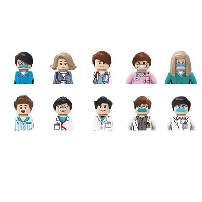 City Career 3D Building Block Dolls Toys Cartoon Character Models Mini Action Figures Educational Toys Children's Gifts