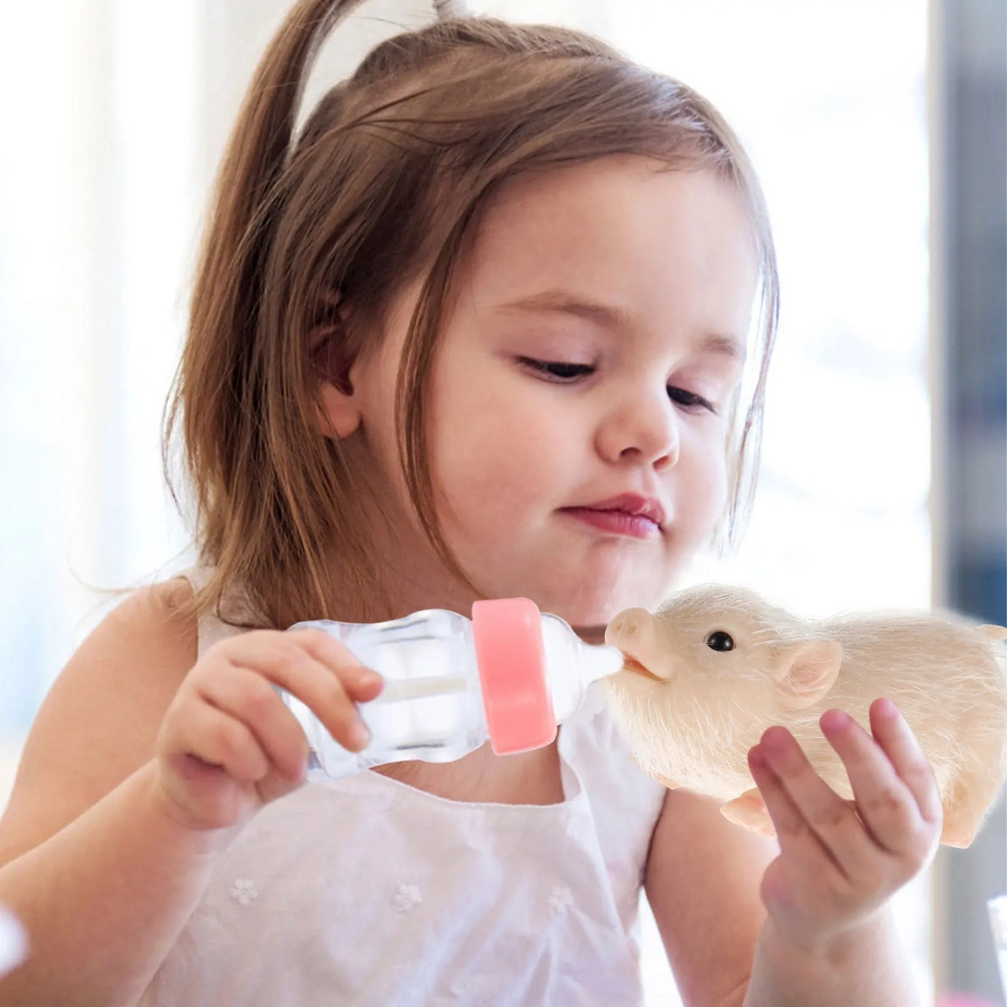 6inch Silicone Pig Doll Toy Cute Miniature Silicone Pig Reborn Realistic Pig Toy Interesting Full Silicone Piglet Doll Toy Set