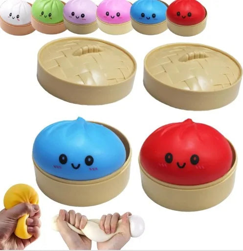 Soft Gel Simulation Bun Squishy Toy Creative Stress Relief Fidget Toy Blind Box for Adults