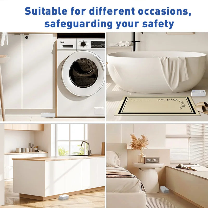 Tuya Zigbee Water Leak Sensor IP65 Rated Waterproof Remote Monitor Smart Life 90dB High-Volume Alarm Water Overflowing Detector
