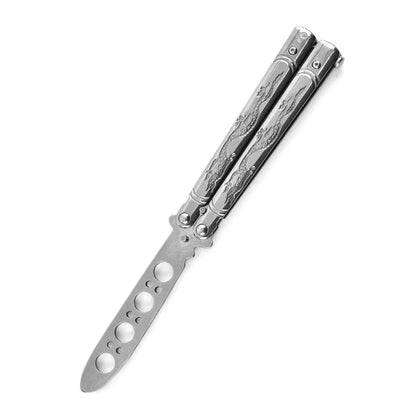 Portable Practice Butterfly Knife CSGO Balisong Trainer Stainless Steel Pocket Foldable Knife Training Tool for Outdoor Games