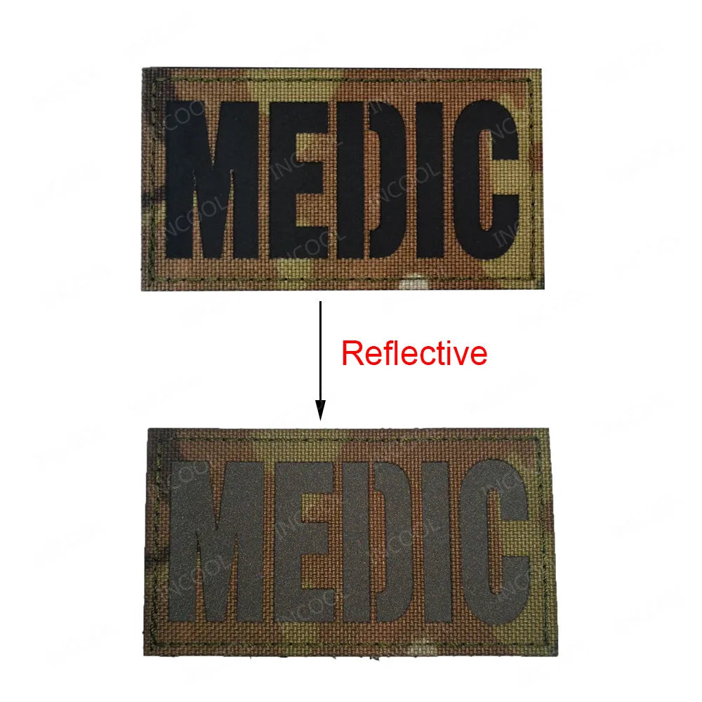 Infrared IR Reflective Patch K9 FIRE MEDIC PRESS MED PJ Decorative Patches Biker Armband Patch For Clothing Backpack
