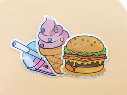 100pcs Custom Stickers PVC Waterproof Glitter Stickers Die Cut Vinyl Personalized Logo Design