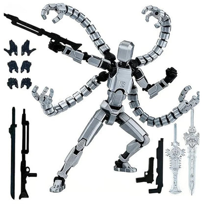 Assembly Toys T13 Action Figure 3D Printed Multi-Jointed Movable Titan 13 Lucky Dummy Robot Action Figure Desktop Toys