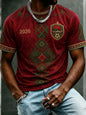 2026 Morocco Fan Football T-Shirt, Red Letter Print Quick Dry Short Sleeve Casual Sports Jersey Unisex