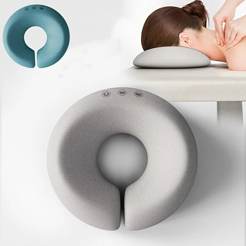 1pc Gray Contour Face Pillow with,Ergonomic Neck & Facial Support Cushion, Zipper Closure, Dry Clean Only,Multi-Use for Home