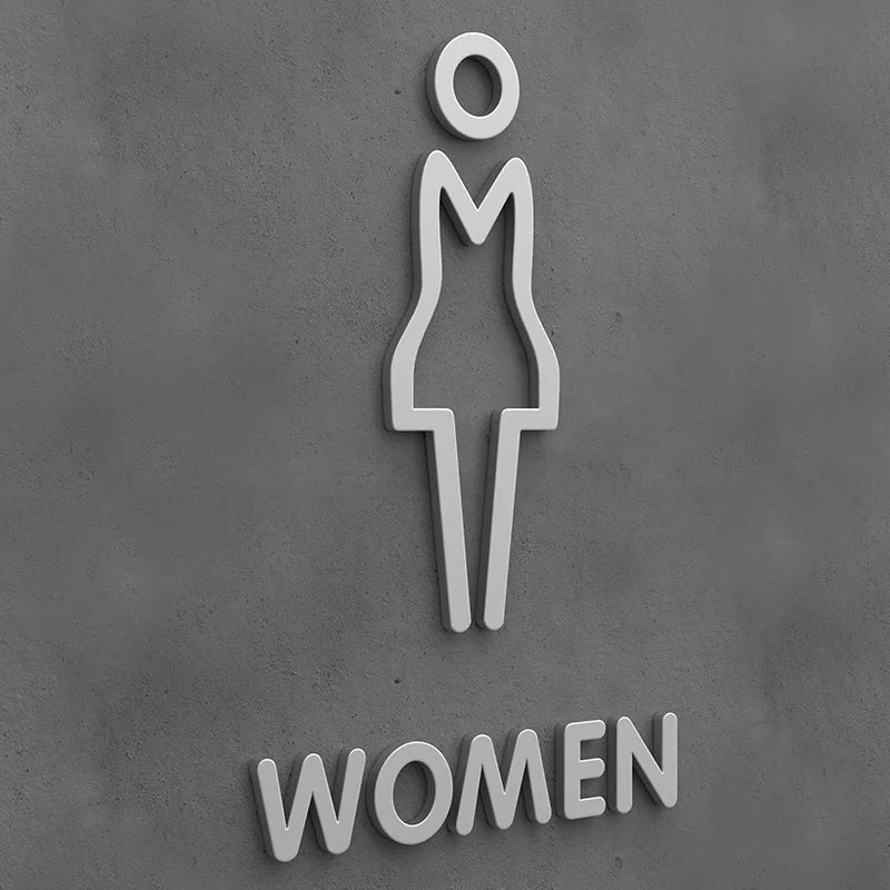 Matte Black Gold Toilet Sign Plate Acrylic 3D Wash Room Door Wall Label Sticker Wc BathRoom Signage Board Art Hotel Home Decor