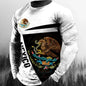 Fashion Mexican Flag T-Shirts Mexico 3D Print Men Woman Long Sleeve T Shirt Streetwear Oversized Harajuku Kids Tees Top Clothing
