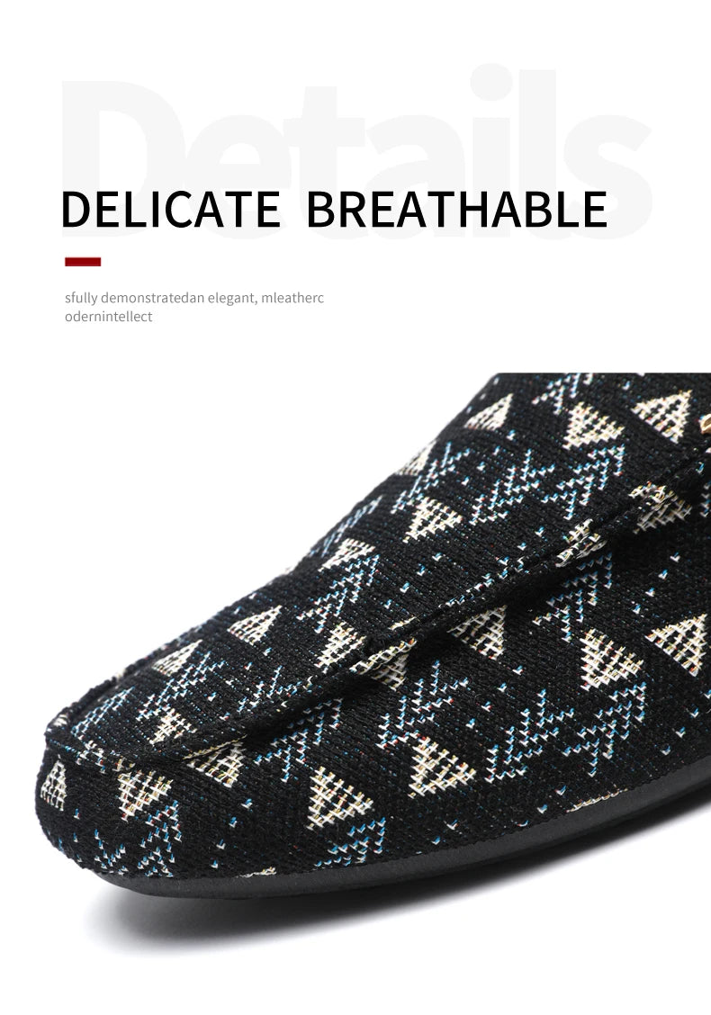Summer Flat Casual Shoes Men Canvas Loafers Lightweight Breathable Slip-on Shoes Man Comfortable Non-slip Men's Driving Shoes