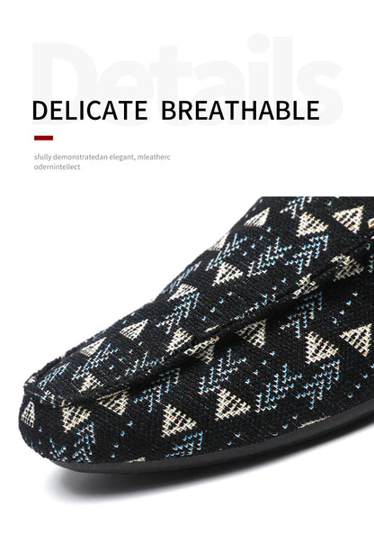 Summer Flat Casual Shoes Men Canvas Loafers Lightweight Breathable Slip-on Shoes Man Comfortable Non-slip Men's Driving Shoes