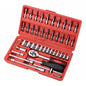 For Harley Dyna Softail Sportster Electra Road King Street Glide 46pcs Car Repair Tool 1/4-Inch Socket Set