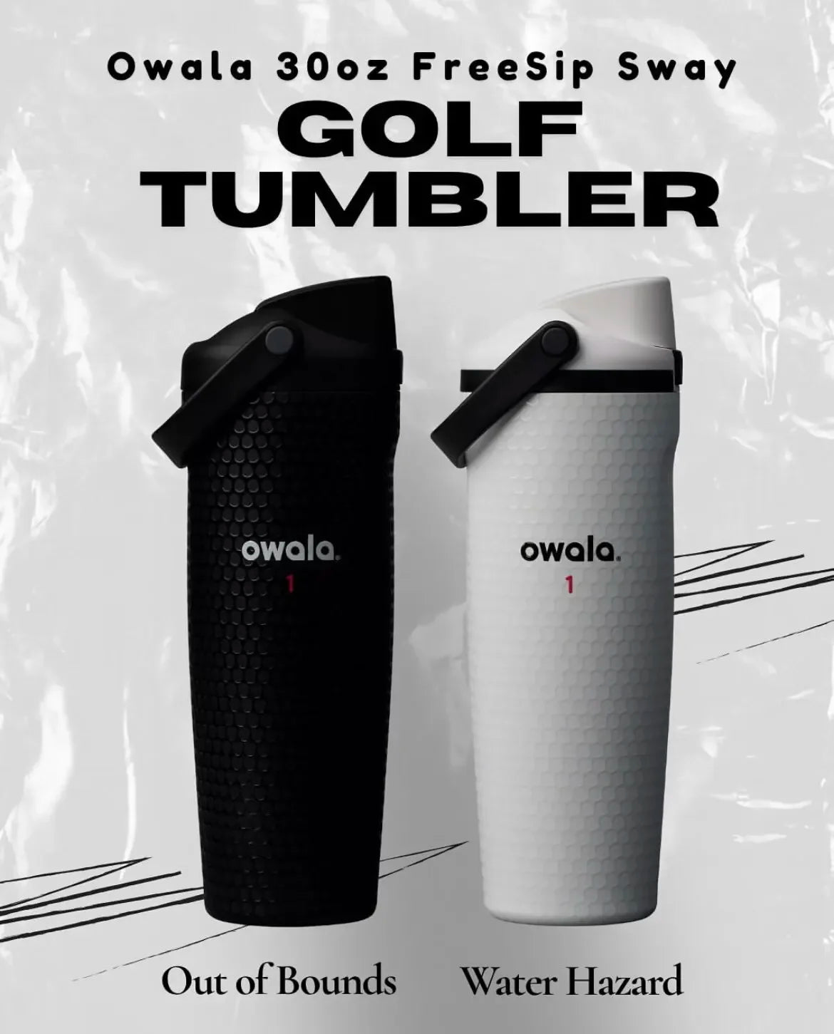 Sway 30oz Insulated Cup Golf Edition Handle Cup Insulated Water Bottle Sports Large Capacity Straw Water Cup