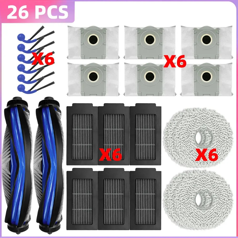Parts For Ecovacs Deebot T30C / T30C OMNI Parts Main Roller Side Brush Filter Mop Cloth Dust Bag