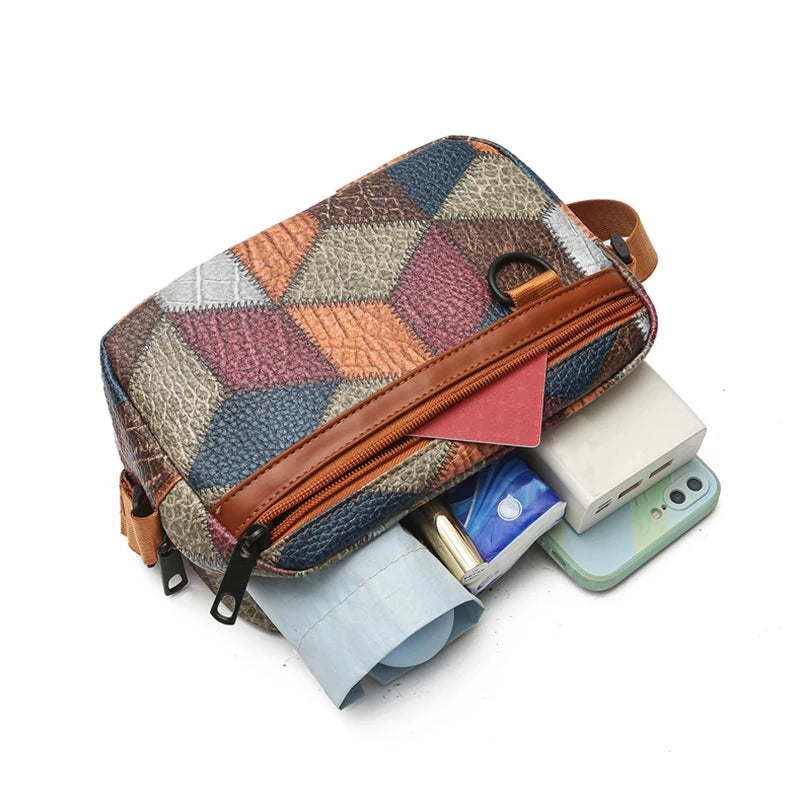 Stylish Patterned Men's Crossbody Bag for Daily Outings Compact Lightweight Versatile Casual Functional Travel Bag