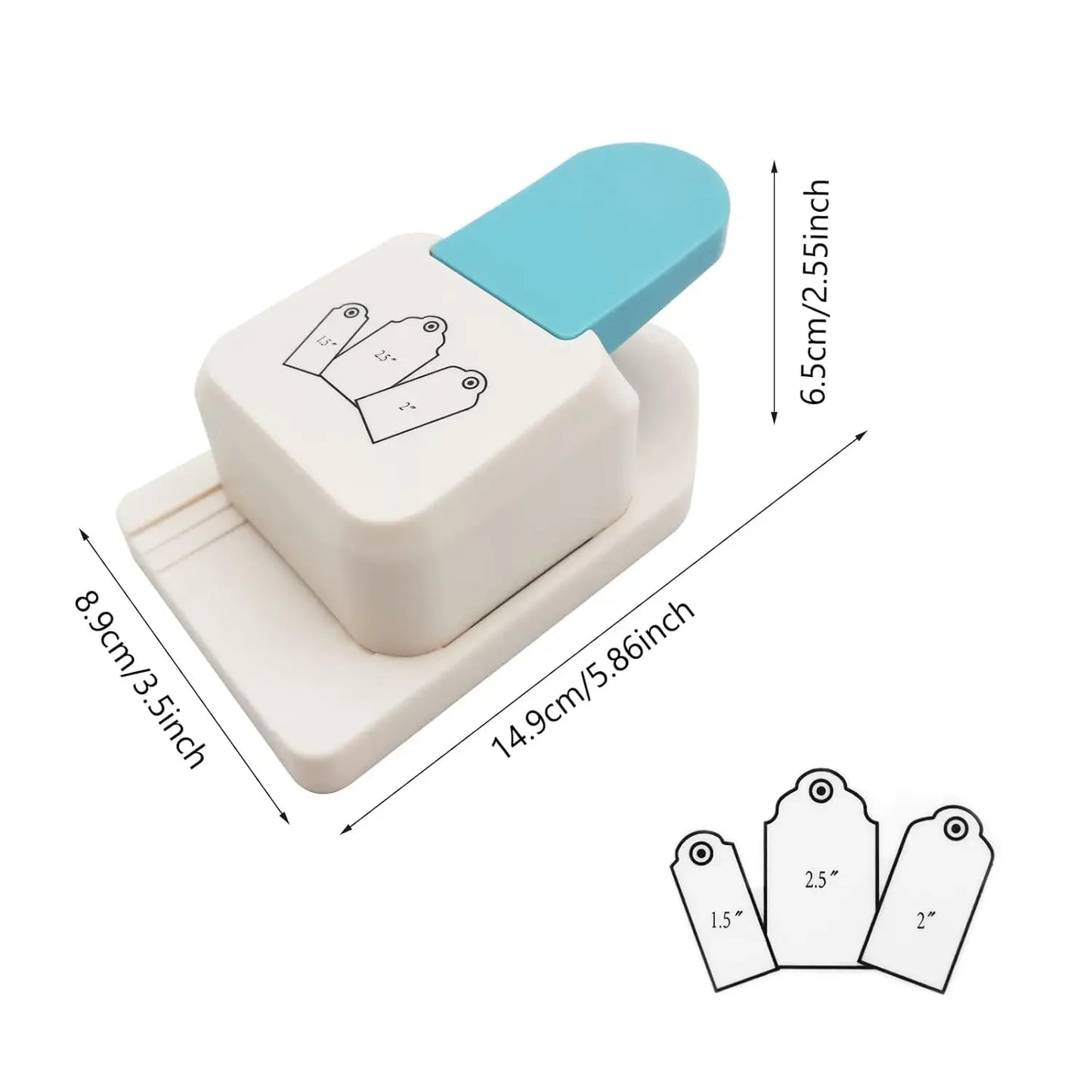 3-in-1 craft label punch, 1.5/2/2.5-inch gift label punch, DIY punch for scrapbooking craft perfume