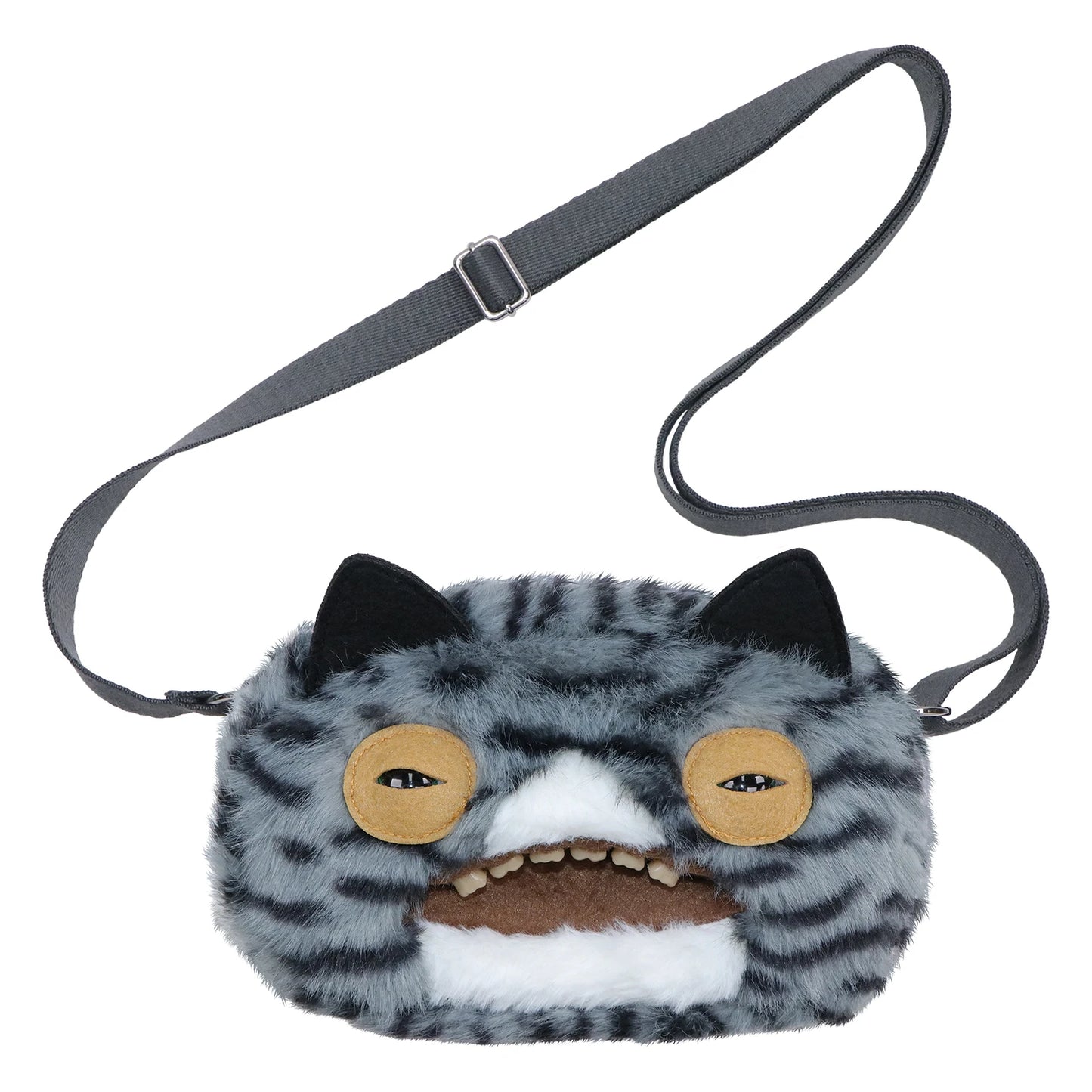 Fuggler Original ALLEY CATS Plush Bag Big Head Ugly Tooth Monster Crossbody Furry Funk Purse Backpack Wallet Storage BagGift