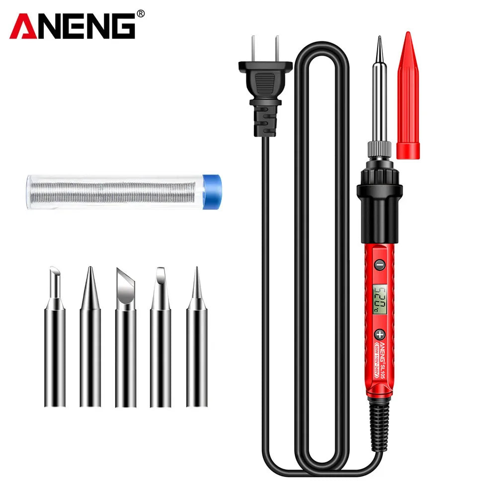 ANENG SL105 Electric Soldering Iron 60W Display Adjustable 180°C~520°C Temperature Professional Portable Welding Repair 220V Kit