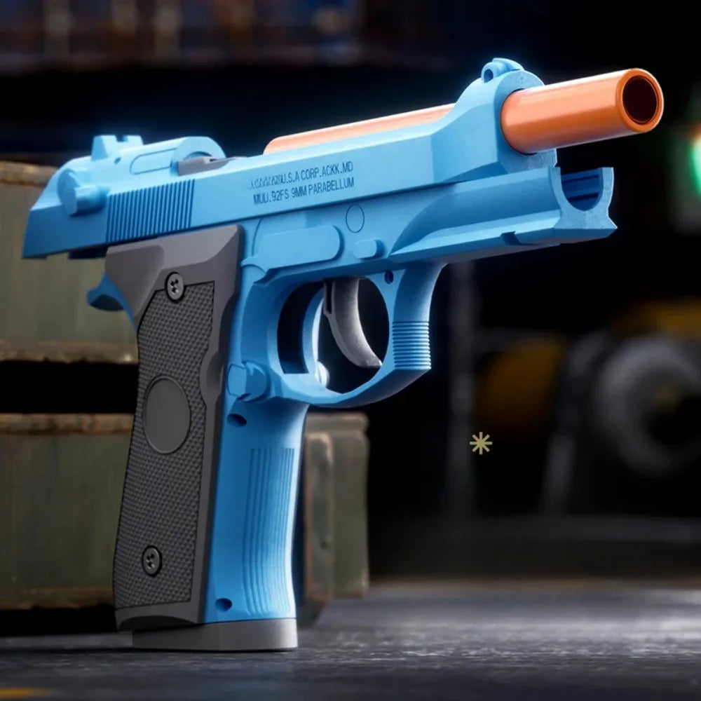 Automatic Continuous Firing SIG17 Shell Ejceting Toy Gun EVA Soft Bullets Airsoft Pistol for Outdoor Sports Shooting Gift