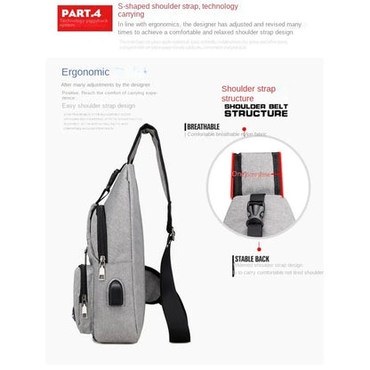 Chest Bag Men's One Shoulder Crossbody Bag Large Capacity Outdoor Sports Leisure Fashion Small Shoulder Bag Backpack Men's