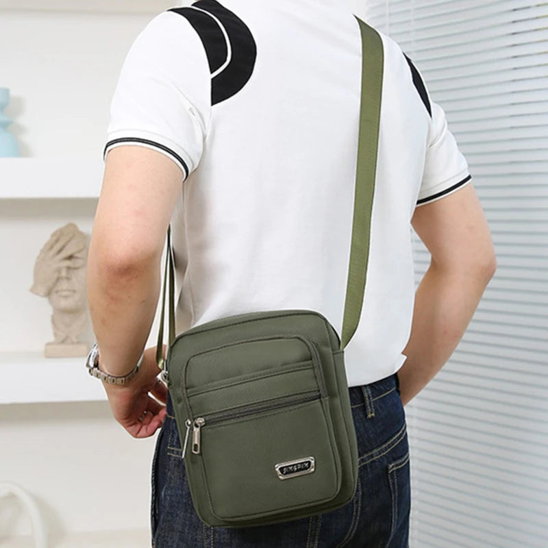 Waterproof Men Crossbody Bags Male Nylon Shoulder Bags Boy Messenger Bag Man Handbags For Travel Casual Large Satchel Grey Bags