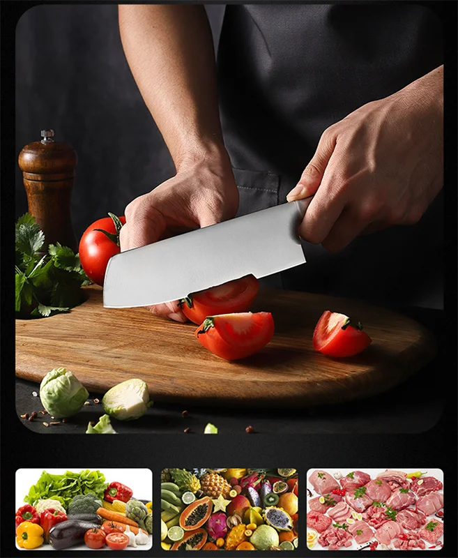 7 Inch Multifunctional Stainless Steel Simple Modern New Sturdy And Stable Chef's Knife For Home And Professional Kitchens