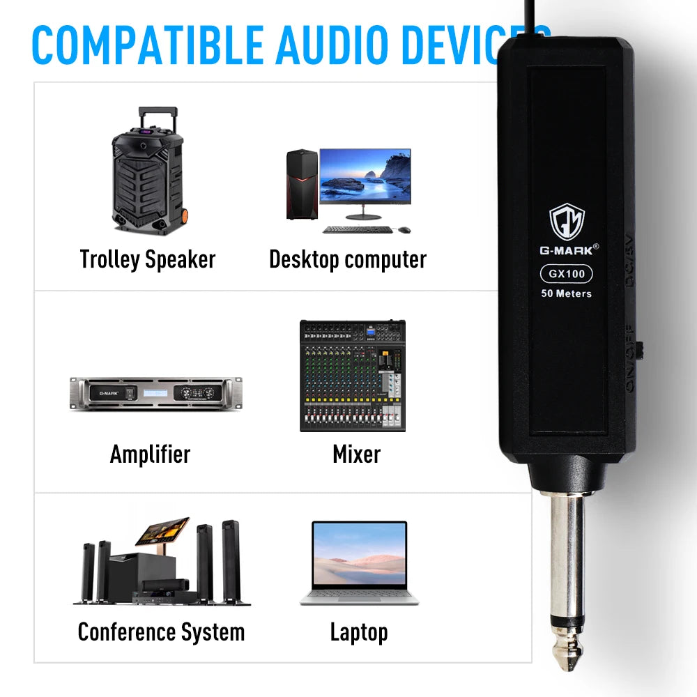 Wireless Transmitter System G-MARK GX100 Professional UHF headset Mic 50M For Party Show Stage Wedding Church