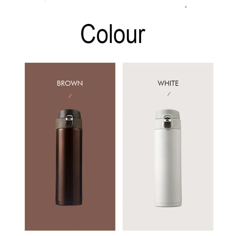 Creative Bullet Lid Thermos Cup, Simple Solid Color Direct Drinking Water Bottle, Durable Practical for Students School Use