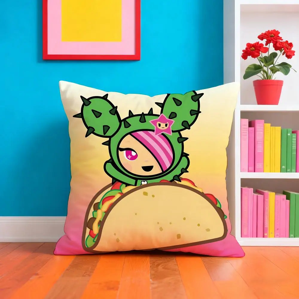 T-tokidoki Anime Pillow Case Pillow Case Plush Fabric Soft Double Sided Print Home Sofa High Quality Cushion
