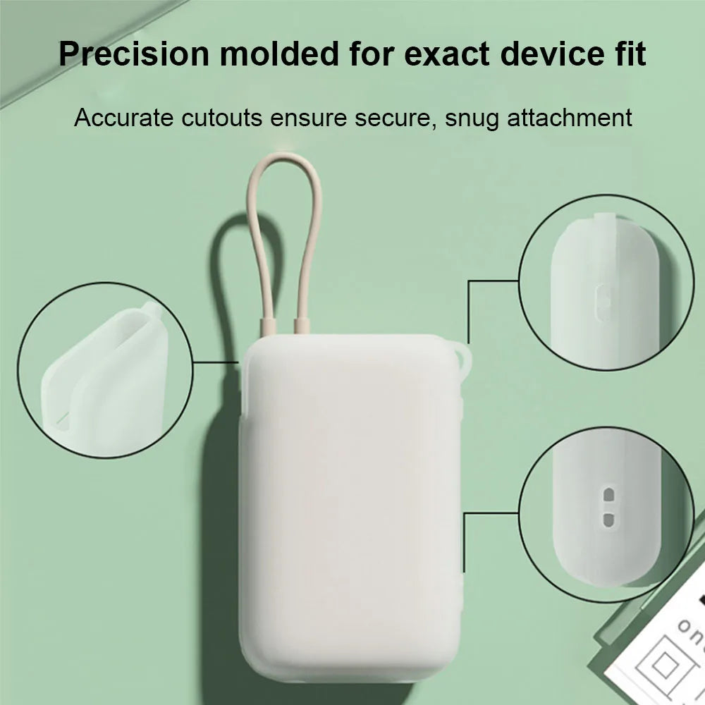 Shockproof Silicone Case for Xiaomi Built-in Cable Power Bank 10000mAh P15ZM Dustproof Protective Power Bank Case