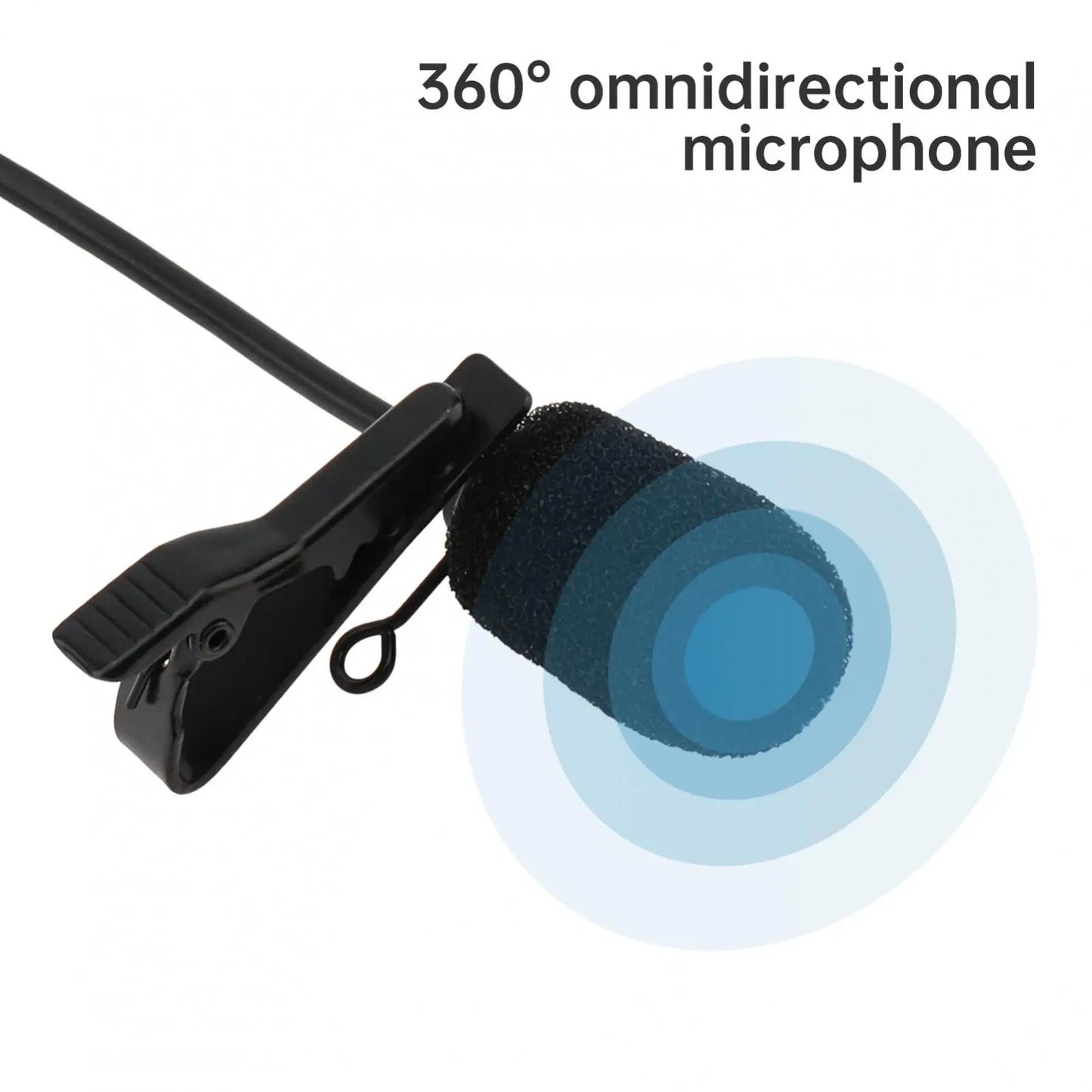 Lavalier Microphone Compatible with DJI Mic 2 & Rode Wireless Pro/Wireless GO 2 / II Transmitters - Omnidirectional Lav Lapel