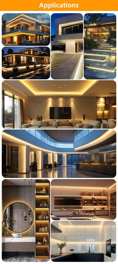 220V COB LED Strip Light 296 LEDs/m High Brightness Waterproof Flexible LED Tape Ribbon for Room Kitchen Outdoor Lighting 230V