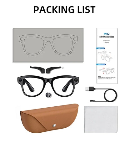2026 New Smart Glasses Video Recording AI Dialogue Translation 800W HD Camera EIS Anti-Shake Shooting Smart Glasses Men Women