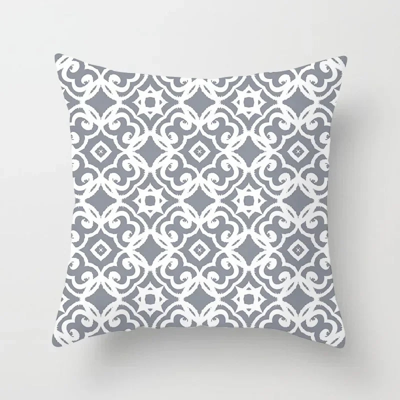 European Gray Pillowcase Geometric Pillow Cover Sofa Cushion Cover Garden Throw Pillows Hotel Outdoor Cushions car Chair 45X45cm
