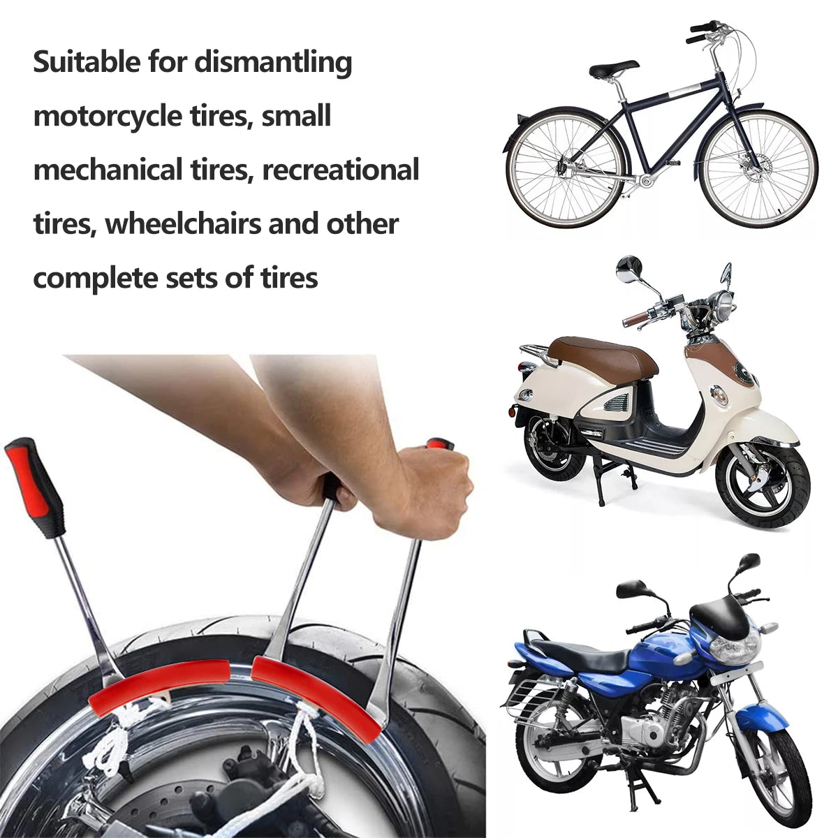 13 Pcs Motorcycle Tyre Repair Tool Spoons Set Rust-proof Motorbike Tire Changing Spoons Lever for Removing Small Mechanical Tyre