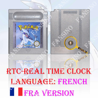 GB/GBC Real Time Clock Pokemon Crystal/Gold/Silver Version Video Game Cartridge with Battery USA/NOE/FRA/ESP/ITA Version