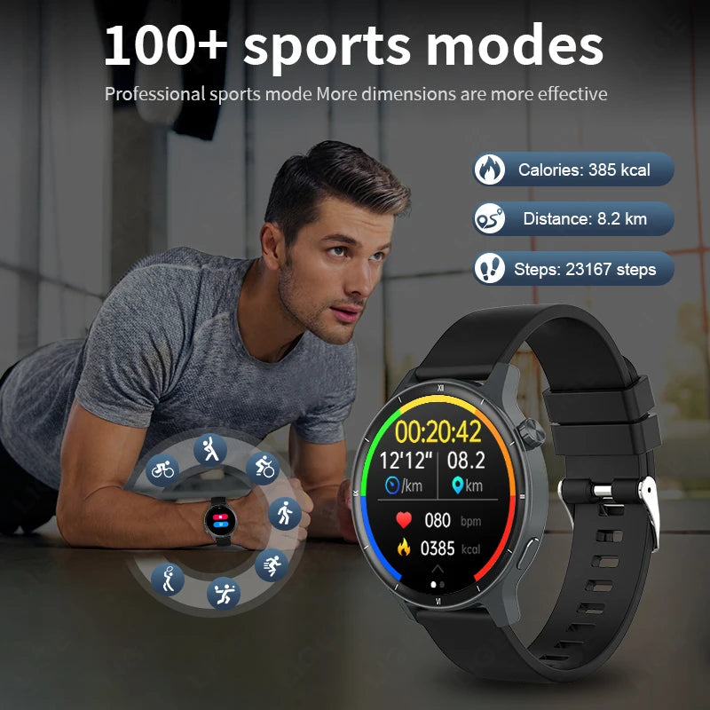 Inteligentny zegarek LIGE dla kobiet i mężczyzn, z połączeniami Bluetooth, sportowa bransoletka fitness, zdrowie kobiet, dynamiczna tarcza 3D, smartwatch damski, nowość 2026