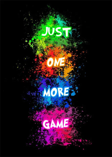 Gaming Neon Eat Sleep Game Repeat  Canvas Posters Gamer Room Decor Canvas Print Art for Home Esports Bedroom Decor Gift Painting