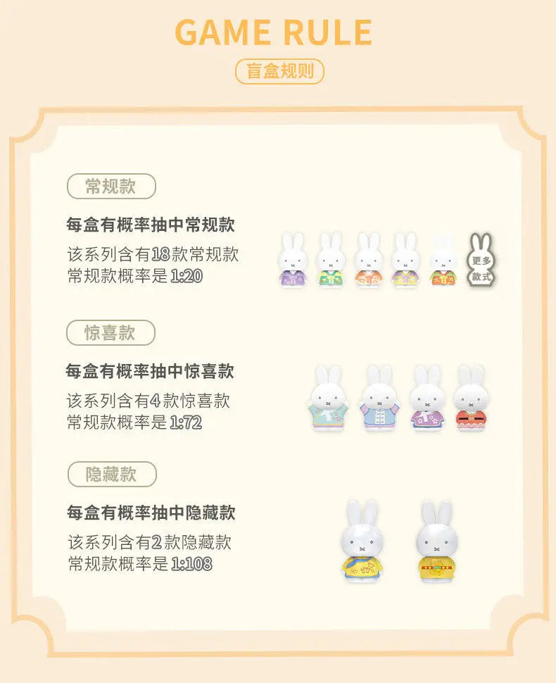 Genuine Blind Box Kawaii Miffy Cartoon Cute Doll Desktop Decoration Figure Birthday Gift Gift Toy for Girl