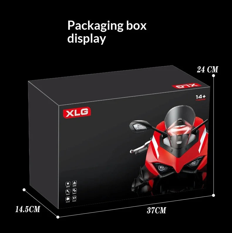 XLG 1:7 Ducati Panigale V4S Motorcycle Model - Alloy Die-Cast with Smoke Effect & Light/Sound Official Licensed Collector‘s Gift
