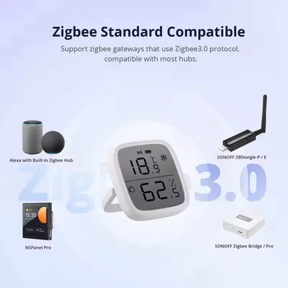 SONOFF SNZB 02D Zigbee Temperature Humidity Sensor with 2.5" LCD Screen for EWeLink SONOFF ZigBee Bridge Alexa Google Home Alice
