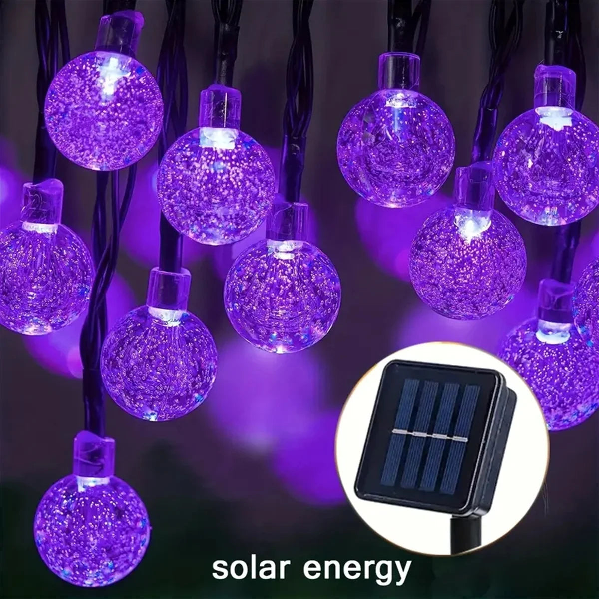 5/6.5/12M Solar Bubble Ball String Light Outdoor Lighting Waterproof 8 Functions Halloween Christmas Holiday Decorative Lamp