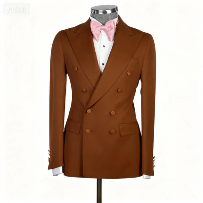 Rose Pink 2-Piece Men's Tuxedo with Spacious Lapel for Wedding Banquet Party Formal Men's Clothing Custom-Made Di