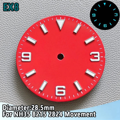 28.5mm NH35 Watch Dial Luminous Dials Single Calendar Dial Suitable For NH35 Movement Can Support DIY Dial Customization Logo