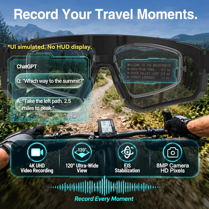 New AI Smart Glasses With Camera 1200P Video Recording Anti-Shake Shooting Sunglasses Bicycle Riding Windproof Goggles Men Women