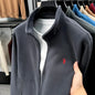 Designer brand luxury men's zipper stand collar coat high-quality Paul pony embroidery autumn winter comfort warm casual jacket