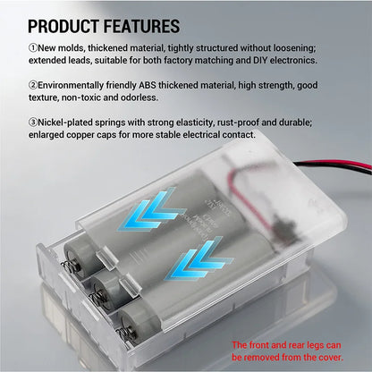 18650/21700 Battery Holder Battery Box 3 Slot Batteries Series/Parallel Connection/With Switch/with protective board