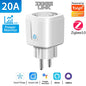WiFi Zigbee Energy Monitoring Smart Plug EU 16A/20A Remote Timer Socket for Kitchen Home Appliance Works with Tuya Alexa Google