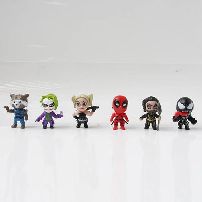 12 Pcs/Set Q Mini Super Hero Figures Decoration Action Figure Toys Superhero Model Capsule Toys Christmas Gifts